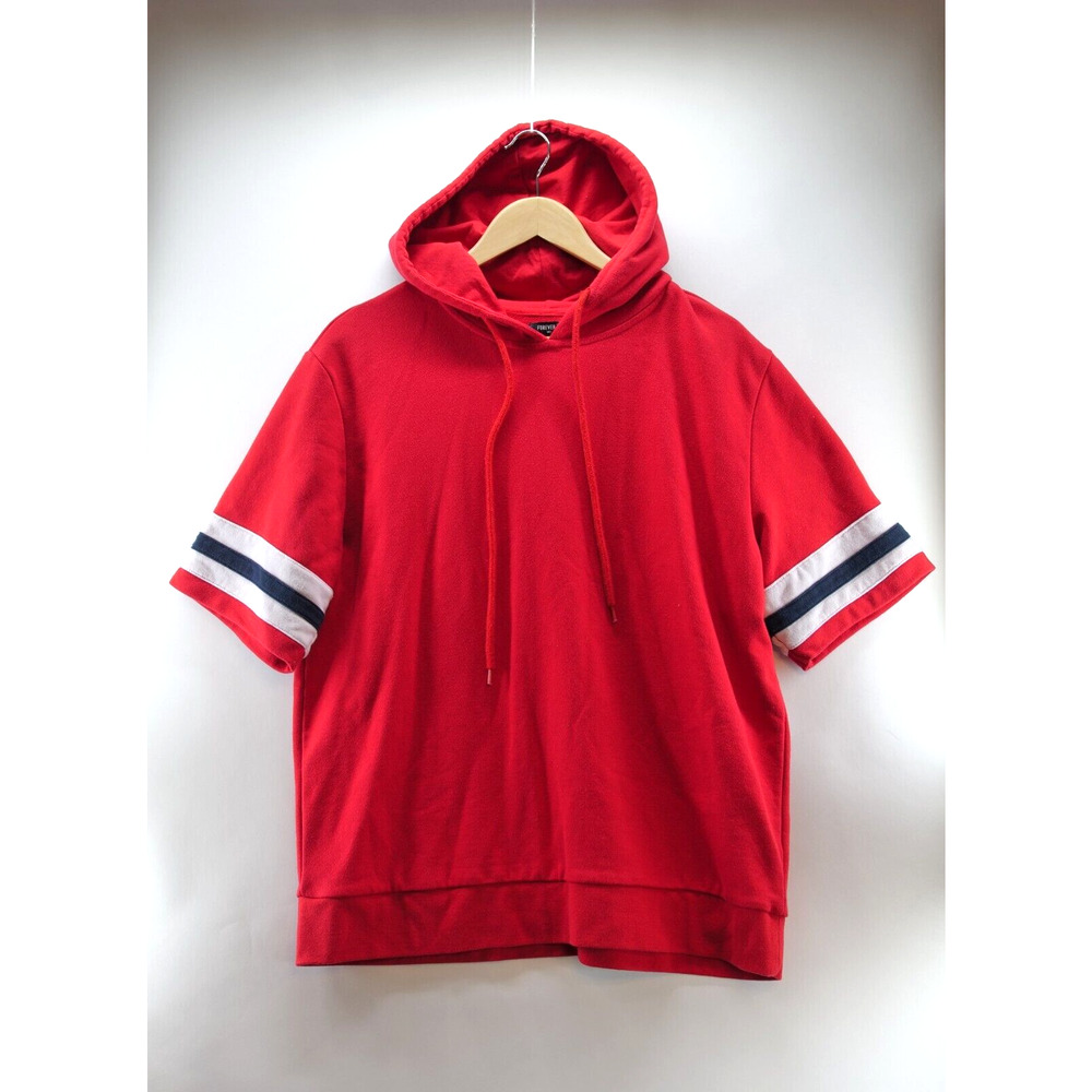 Red Short Sleeve Hoodie Size XL‎ Forever 21